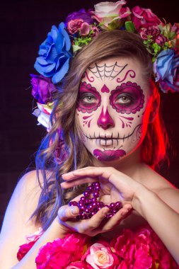 Cadılar Bayramı yüz sanat, hareket efekti, bulanıklık etkisi