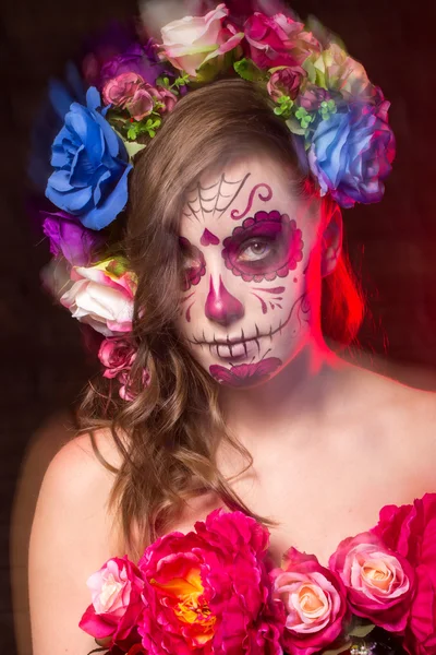 Halloween arte de la cara, efecto de movimiento, efecto borroso —  Fotos de Stock