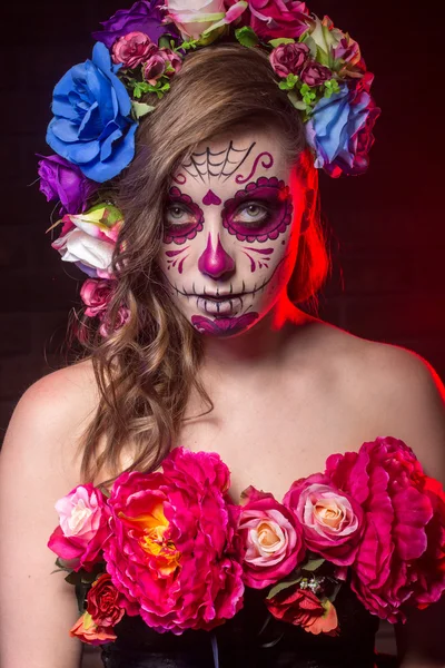 Halloween arte de la cara, efecto de movimiento, efecto borroso —  Fotos de Stock