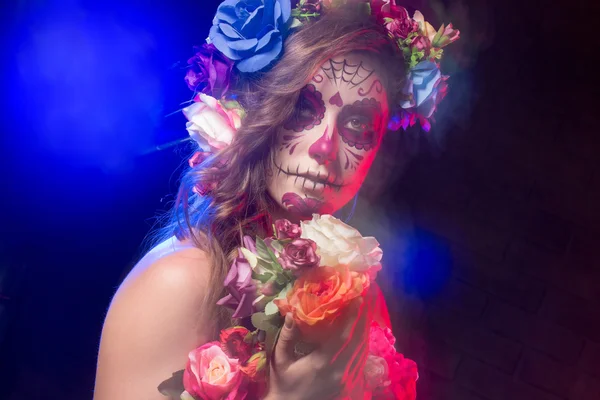 Halloween arte de la cara, efecto de movimiento, efecto borroso —  Fotos de Stock