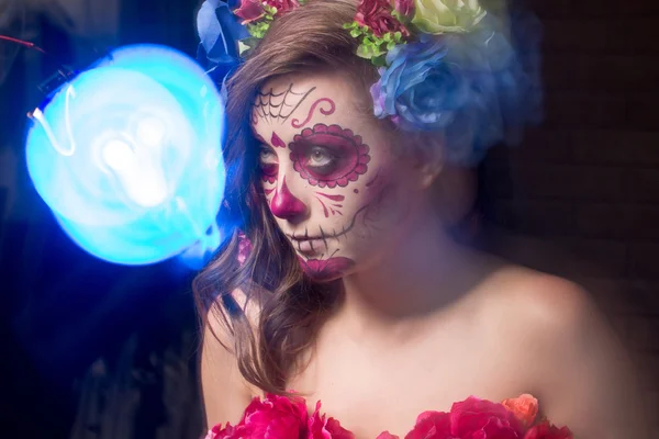 Halloween arte de la cara, efecto de movimiento, efecto borroso — Foto de Stock