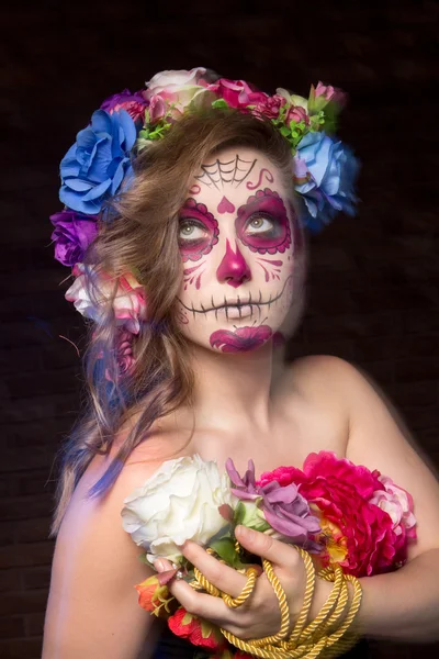 Halloween arte de la cara, efecto de movimiento, efecto borroso —  Fotos de Stock