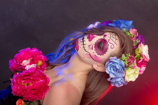 ハロウィーン顔アート、アニメーション効果、ぼかし効果 — ストック写真