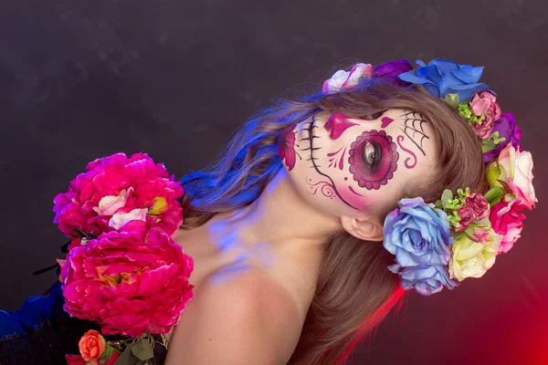 Halloween arte de la cara, efecto de movimiento, efecto borroso —  Fotos de Stock
