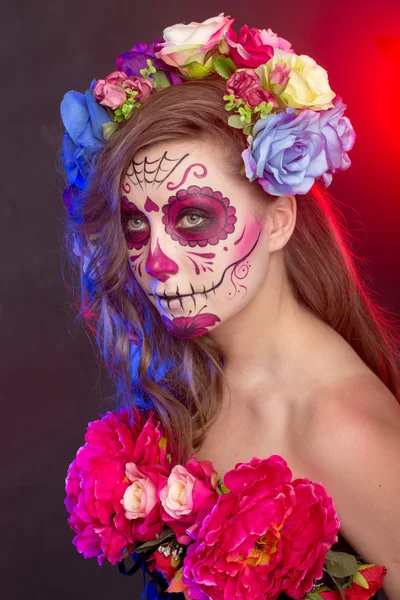 Halloween arte de la cara, efecto de movimiento, efecto borroso —  Fotos de Stock