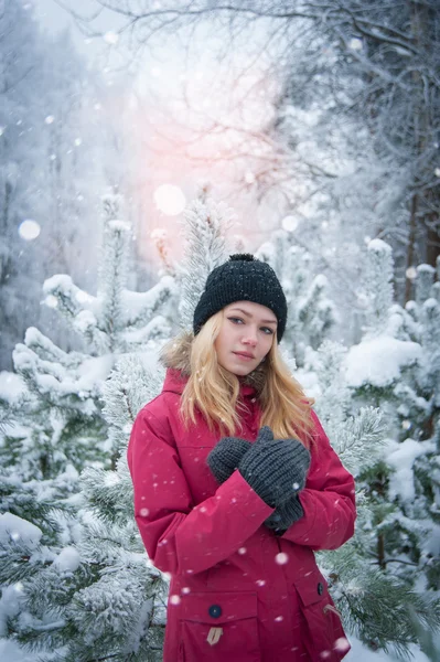 Dívka v lese — Stock fotografie