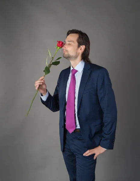 Lover with flower — Stock Photo, Image