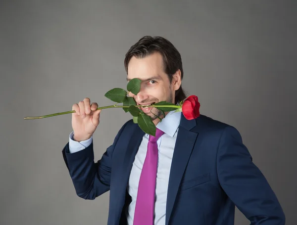 Lover with flower — Stock Photo, Image