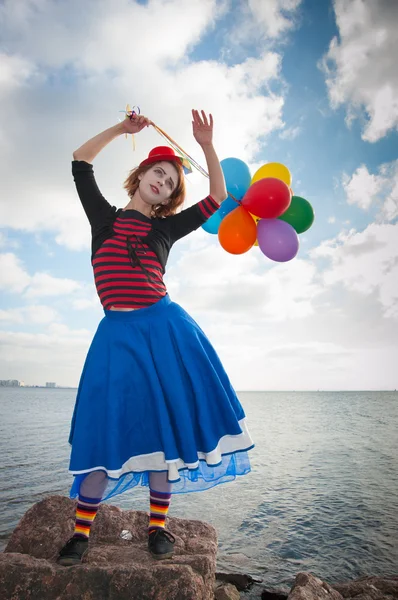 Chica con globos —  Fotos de Stock