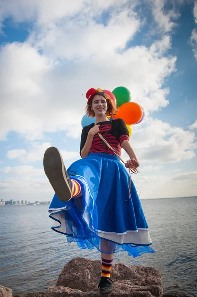 Ragazza con palloncini — Foto Stock