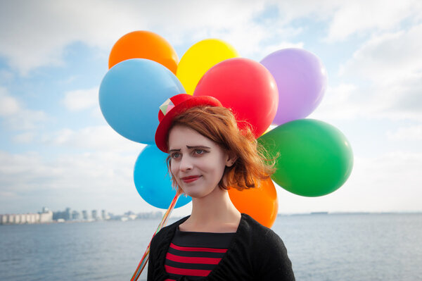 girl with balloons