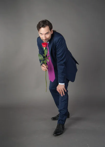 Lover with flower — Stock Photo, Image