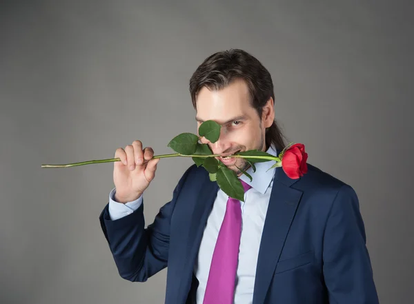 Lover with flower — Stock Photo, Image