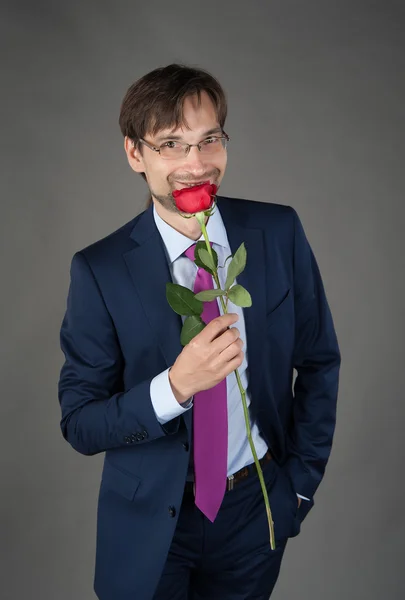 Lover with flower — Stock Photo, Image