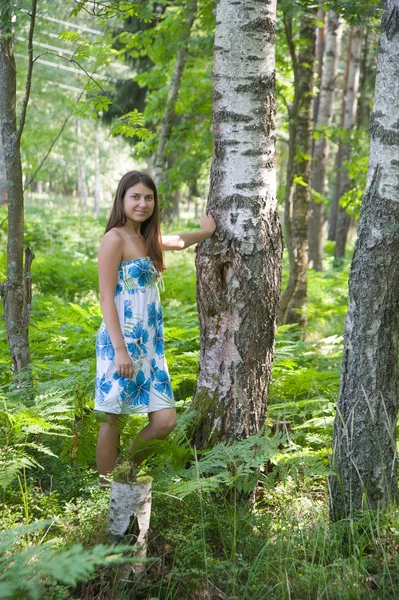 Girl in the forest — Stock Photo, Image