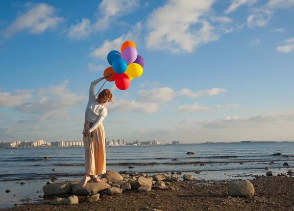 Free girl with balls — Stock Photo, Image