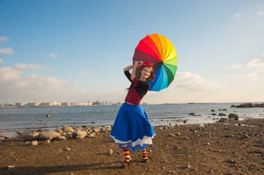 şemsiye ile palyaço