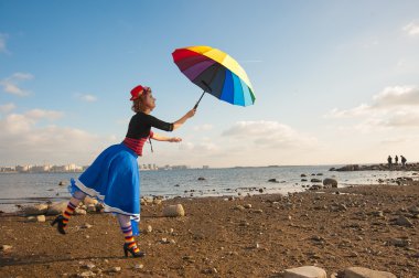 şemsiye ile palyaço