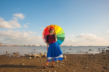 şemsiye ile palyaço