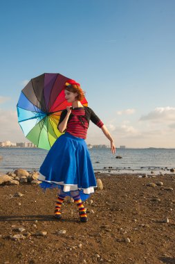 şemsiye ile palyaço