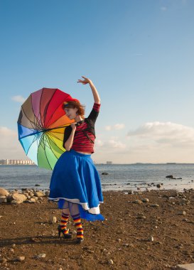 şemsiye ile palyaço