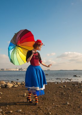 şemsiye ile palyaço