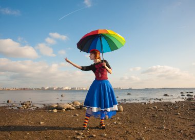 şemsiye ile palyaço