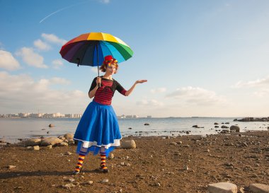 şemsiye ile palyaço