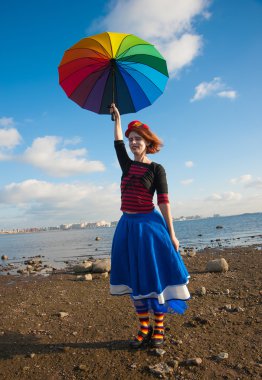 şemsiye ile palyaço