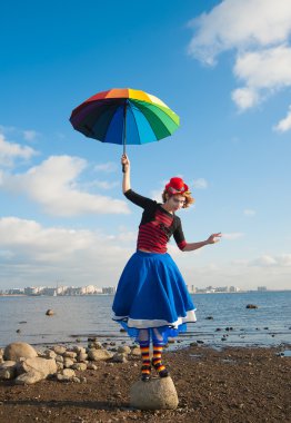 şemsiye ile palyaço