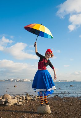 şemsiye ile palyaço