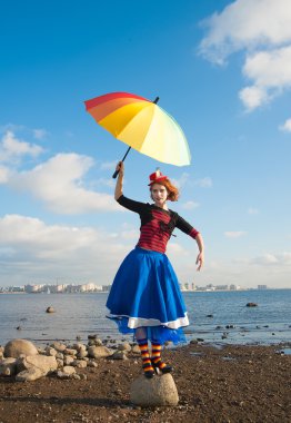şemsiye ile palyaço