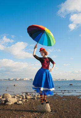 şemsiye ile palyaço