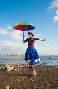 şemsiye ile palyaço