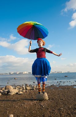 şemsiye ile palyaço