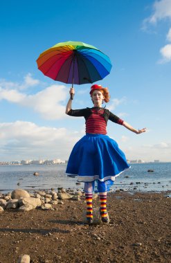 şemsiye ile palyaço