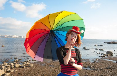 şemsiye ile palyaço