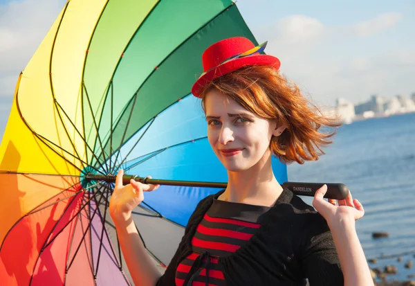 Clown with umbrella — Stock Photo, Image