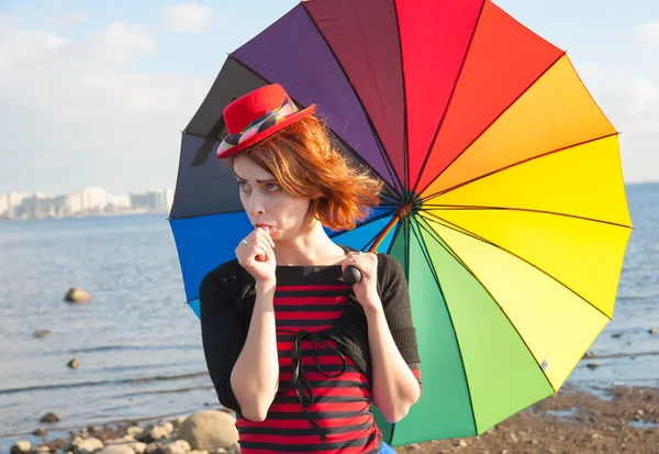 Klaun s deštníkem — Stock fotografie