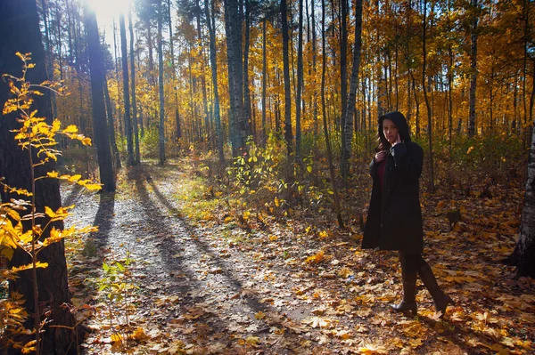 Vrouw genieten van herfst — Stockfoto