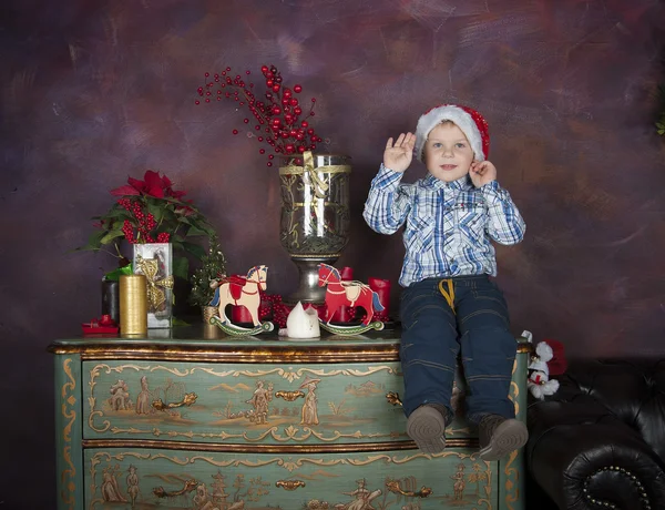 Menino no Natal — Fotografia de Stock