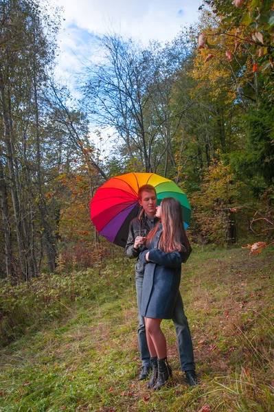 Mooi koppel in het park. — Stockfoto