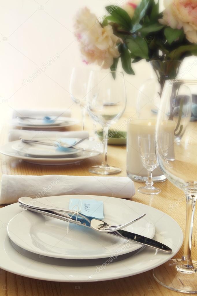 Table setting with blurred background for text