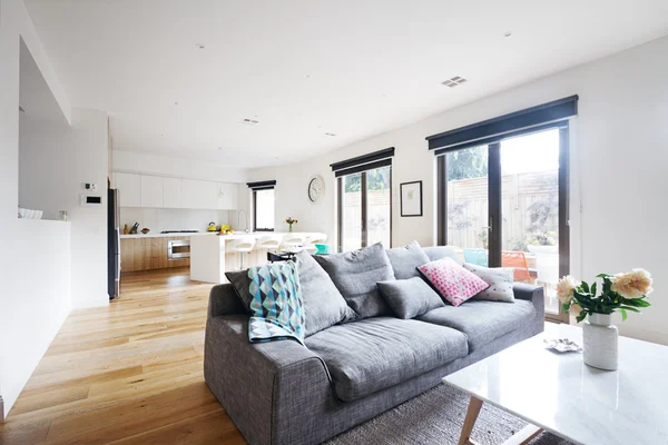 Open plan living room kitchen contemporary home — Stock Photo, Image