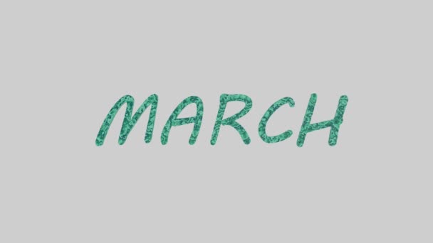 Eco Tekst Van Maand Maart — Stockvideo