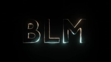 Siyah arkaplan üzerinde 3d metin BLM parlatıcılarıName