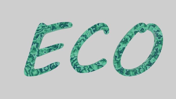 Eco Text Skimrar Två Färger Vit Bakgrund — Stockvideo