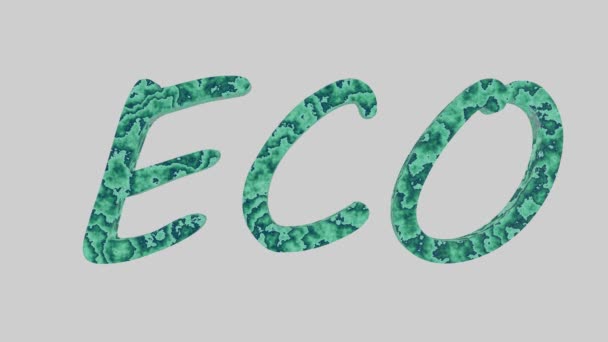 Eco Text Scintille Deux Couleurs Sur Fond Blanc — Video