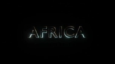 3D metin Afrika siyah bir arkaplanda iki renk parlıyor