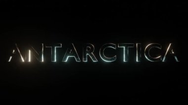 3d metin Antarktika siyah bir arkaplan üzerinde iki renk parlar